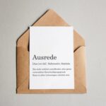 Postkarte Duden Typo Ausrede
