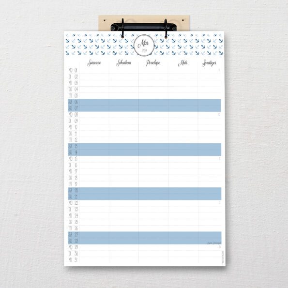 Familienkalender "Ahoi" | Fünf vor Zehn