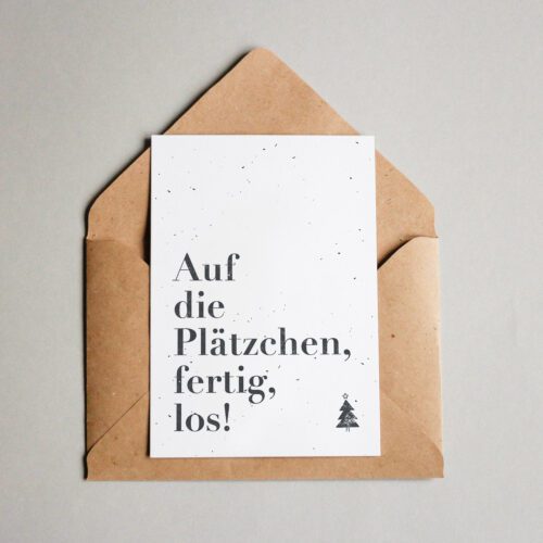 Weihnachtskarte: Auf die Plätzchen, fertig, los!