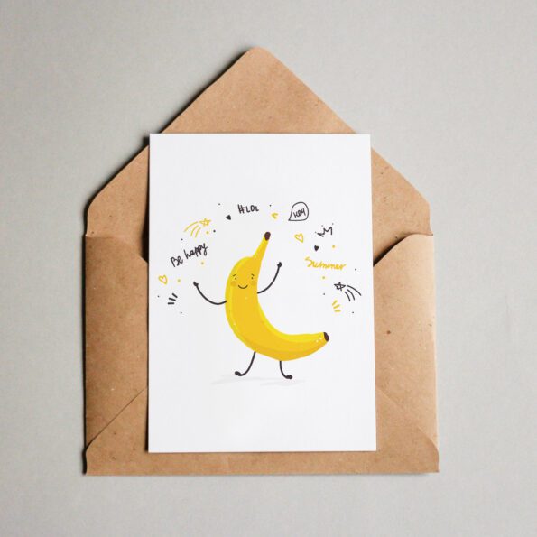 Sommerliche Designkarte "Happy Banana"