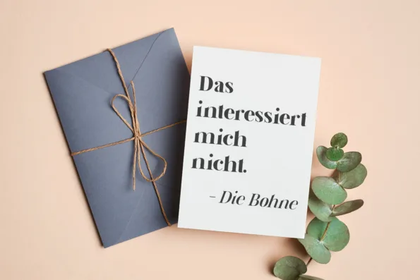 Postkarte - Das interessiert mich nicht die Bohne