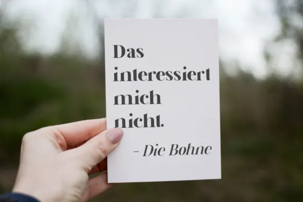 Postkarte - Das interessiert mich nicht die Bohne