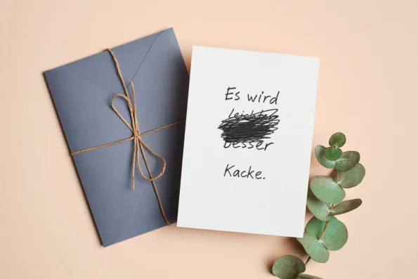 Postkarte - Es wird kacke.