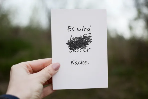 Postkarte - Es wird kacke.