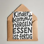 Postkarte - Kinder kommt nörgeln, Essen ist fertig