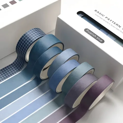 Kawaii Washi Tapes 8er Purplish blue