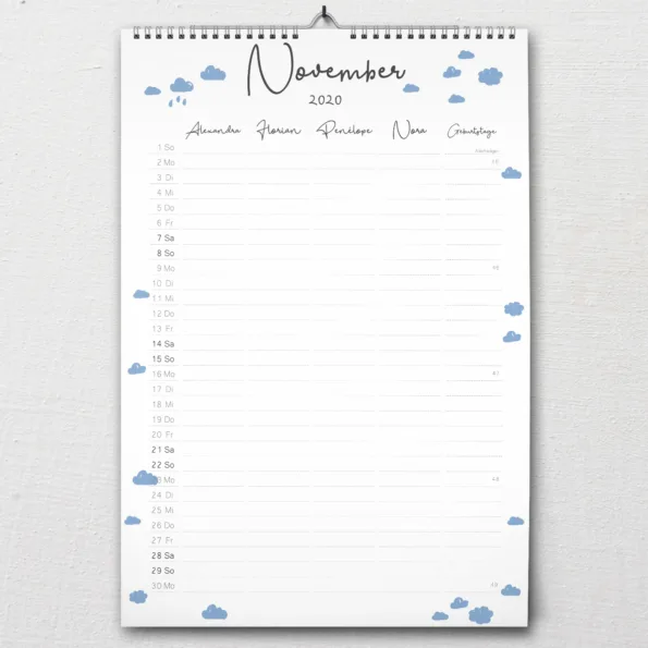 DIN-A2 Familienkalender