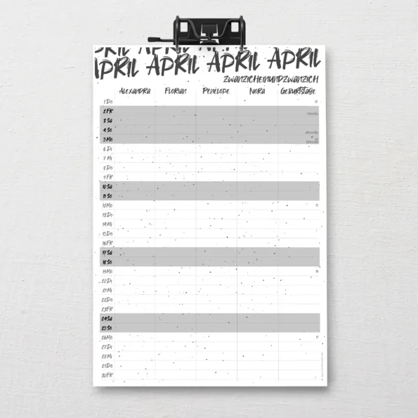 DIN-A3 SnapLine Kalender Bold